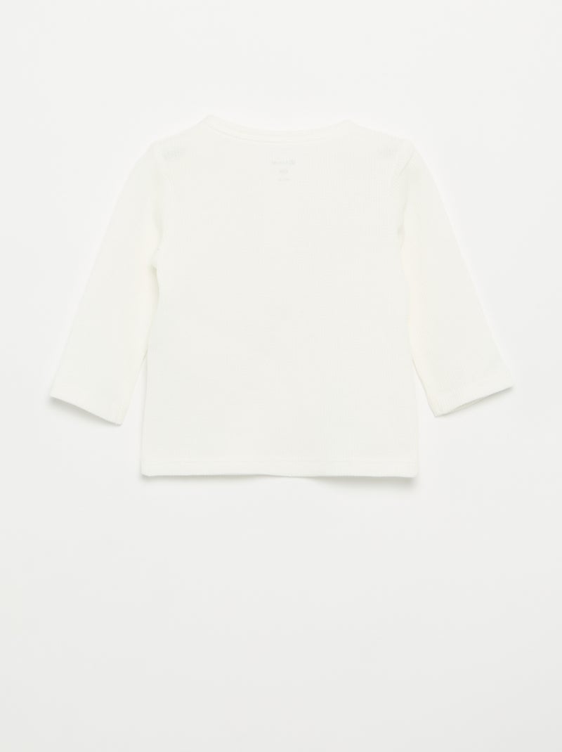 T-shirt con scollo alla tunisina Bianco - Kiabi