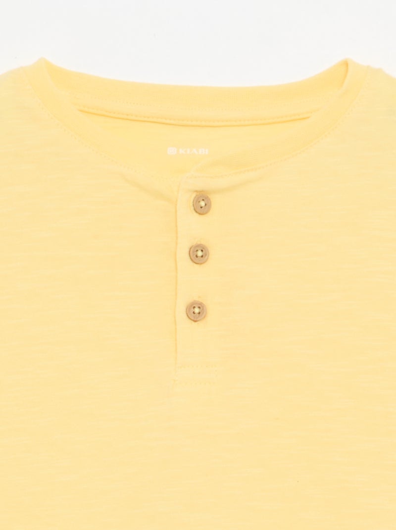 T-shirt con scollo alla tunisina Giallo - Kiabi