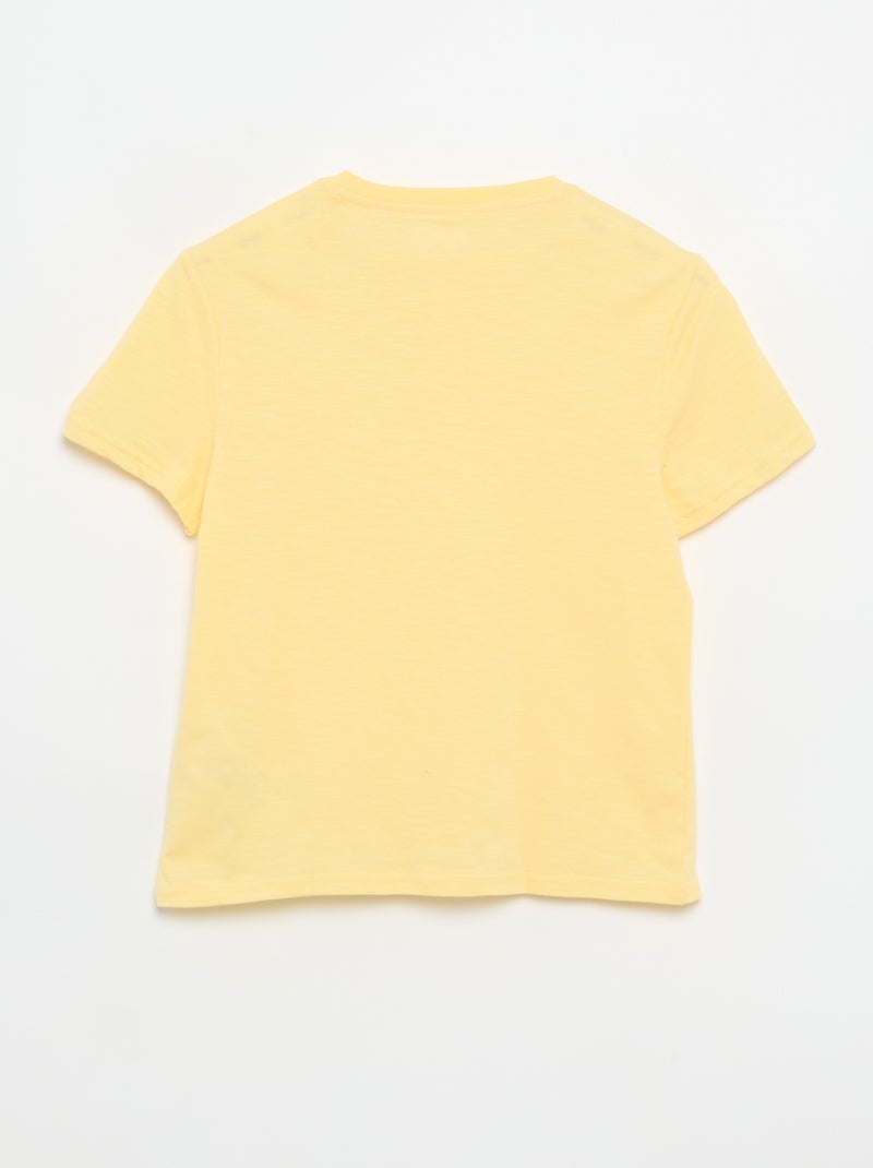 T-shirt con scollo alla tunisina Giallo - Kiabi