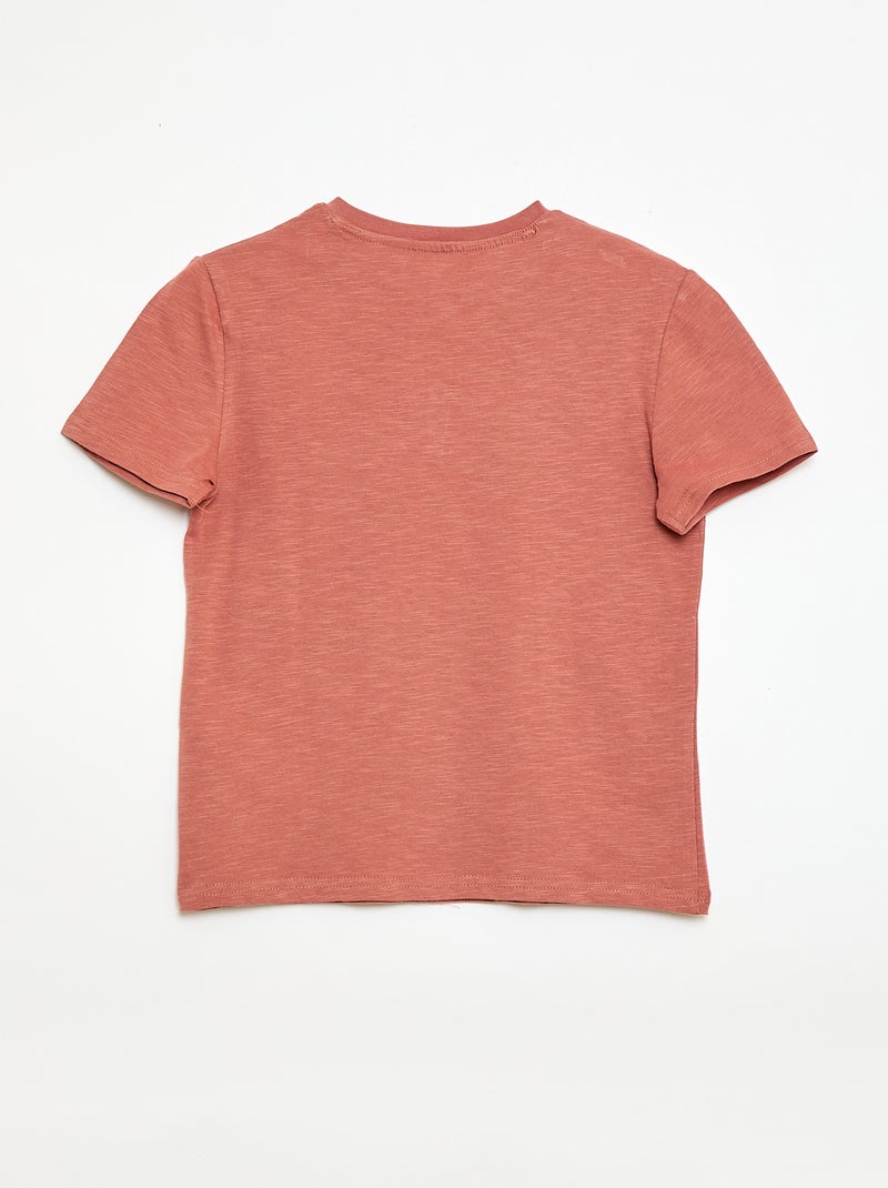 T-shirt con scollo alla tunisina Marrone - Kiabi