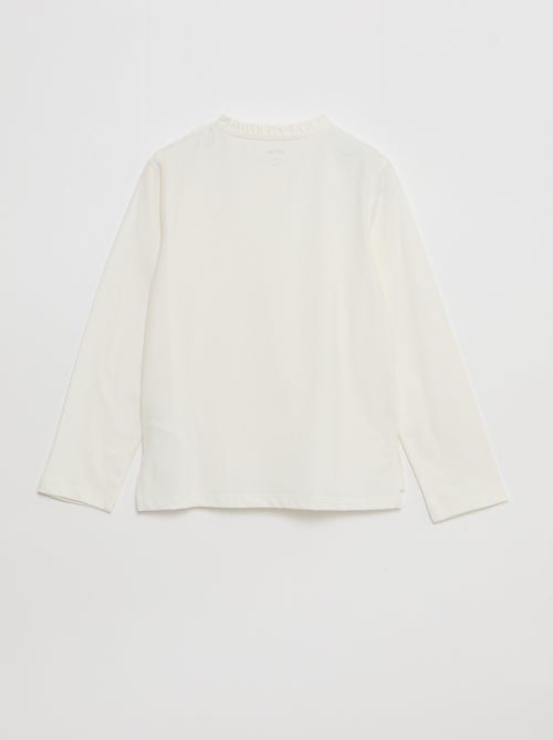 T-shirt con scollo rotondo a volant - collezione facile da indossare - Kiabi