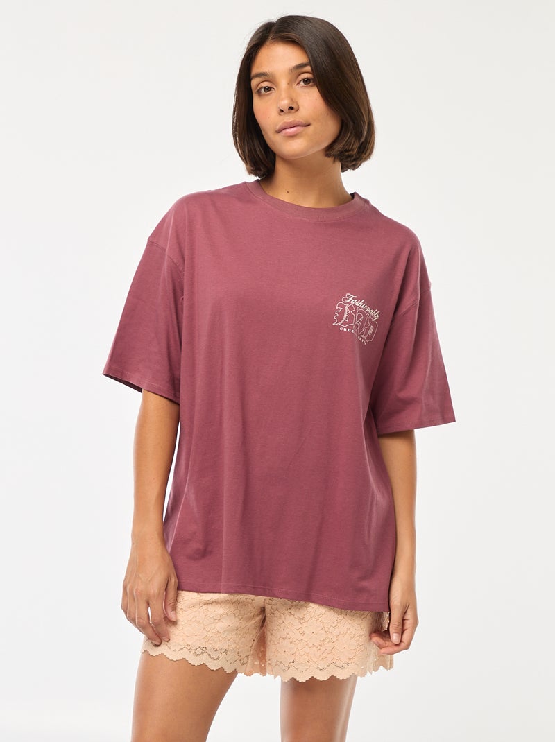 T-shirt con scollo tondo 'Cattivi' di 'Disney' Rosa - Kiabi