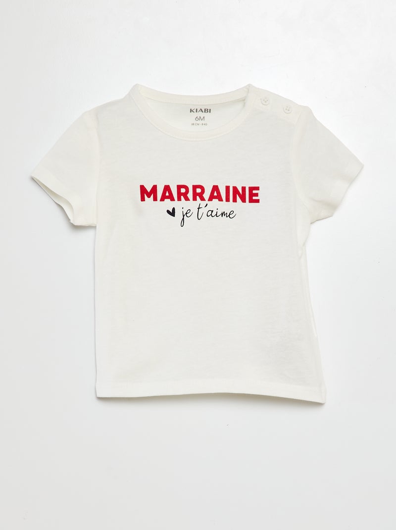 T-shirt con scritta BIANCO - Kiabi