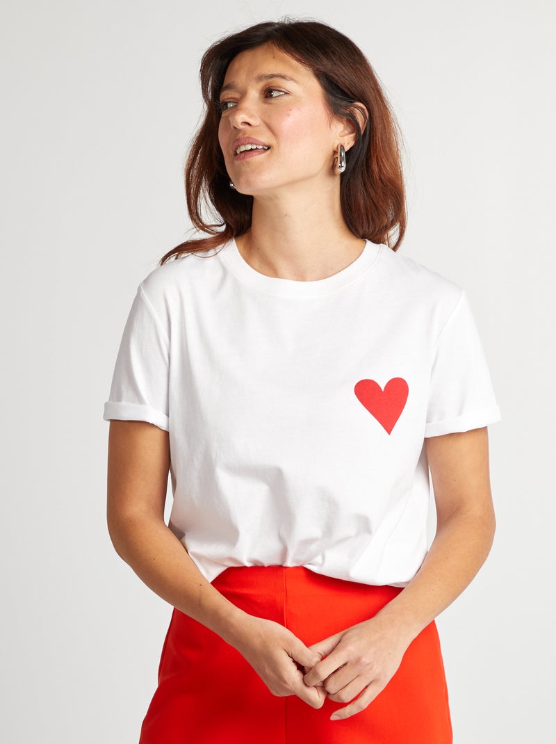 T-shirt con scritta EVJF BIANCO - Kiabi