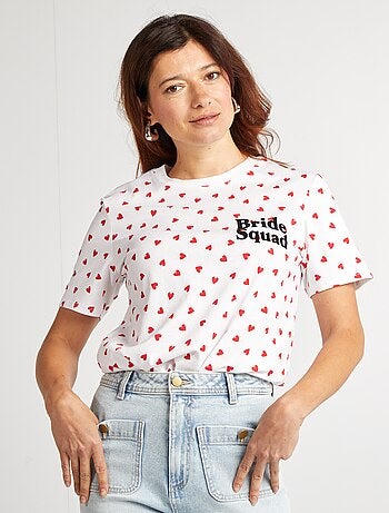 T-shirt con scritta EVJF