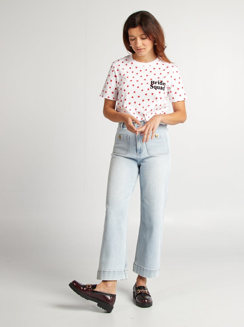 T-shirt con scritta EVJF BIANCO - Kiabi