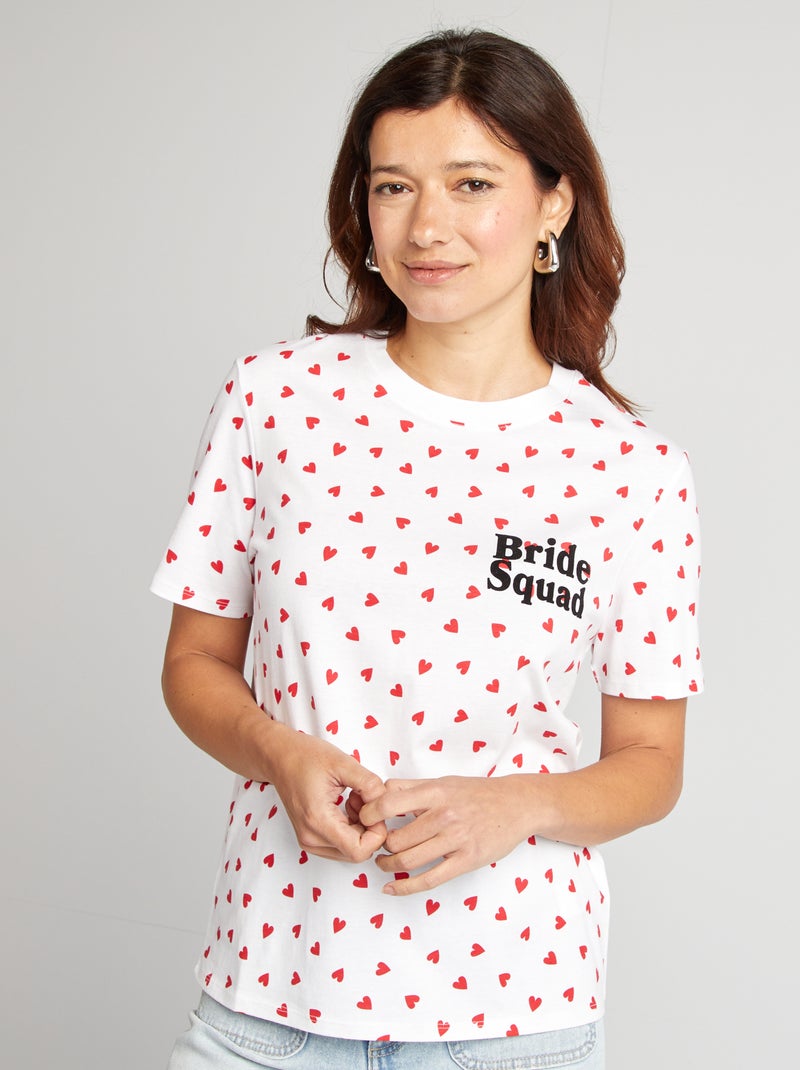 T-shirt con scritta EVJF BIANCO - Kiabi