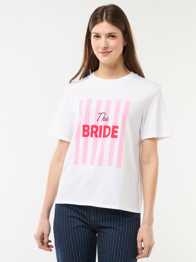 T-shirt con scritta EVJF Blu - Kiabi