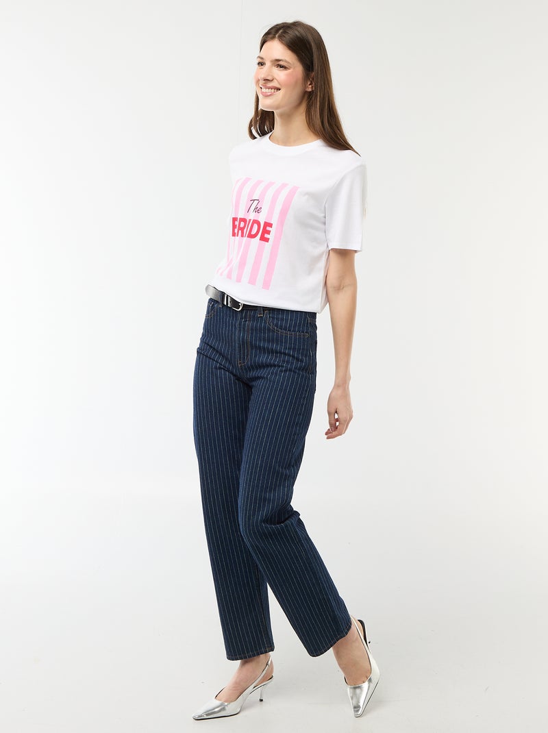 T-shirt con scritta EVJF Blu - Kiabi