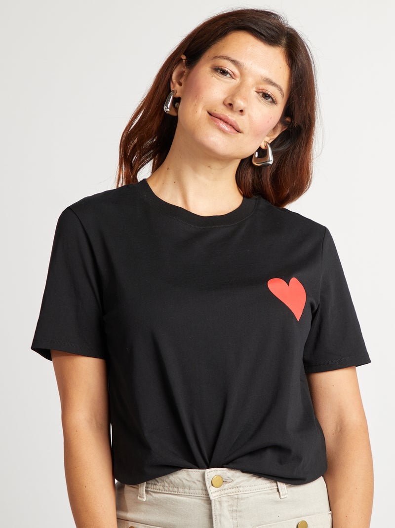 T-shirt con scritta EVJF NERO - Kiabi
