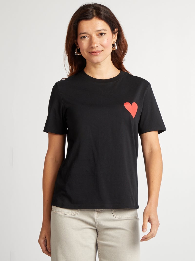 T-shirt con scritta EVJF NERO - Kiabi