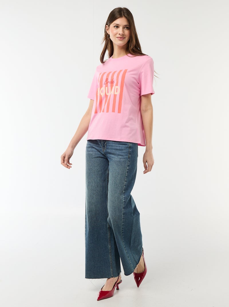 T-shirt con scritta EVJF Rosa - Kiabi