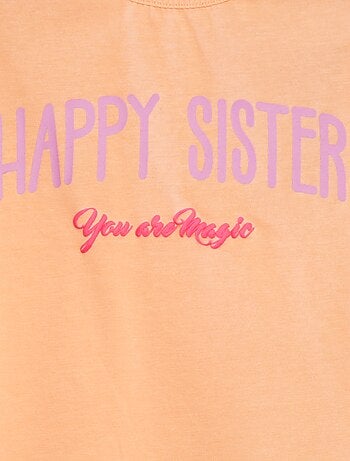 T-shirt con scritta per le sorelle