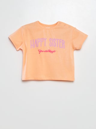 T-shirt con scritta per le sorelle