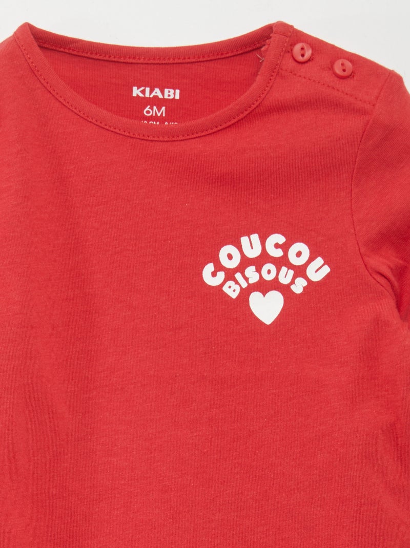 T-shirt con scritta ROSSO - Kiabi
