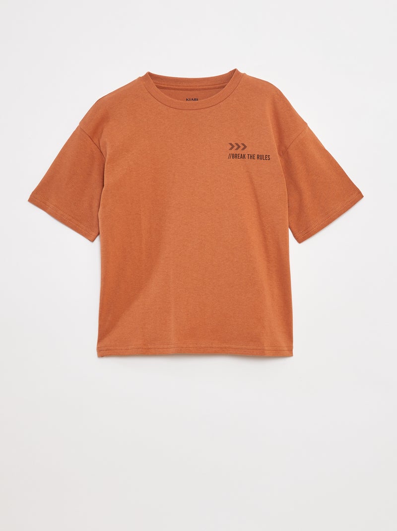 T-shirt con scritta stampata Marrone - Kiabi