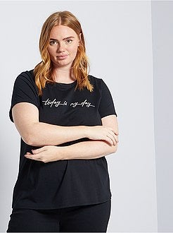 Taglie forti donna - T-shirt con 'scritta' stampata - Kiabi