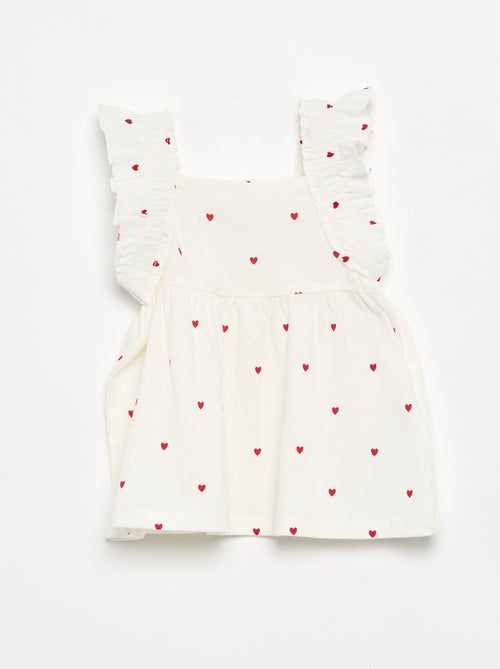 T-shirt con spalline a volant - Kiabi