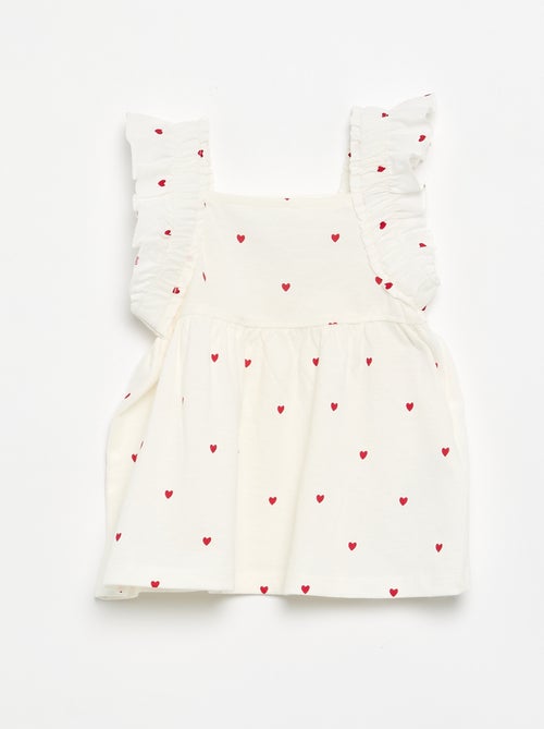T-shirt con spalline a volant - Kiabi