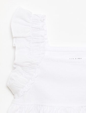 T-shirt con spalline a volant