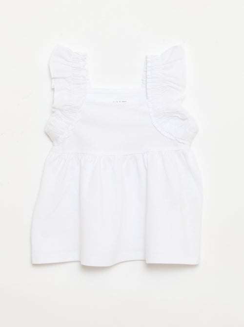 T-shirt con spalline a volant - Kiabi