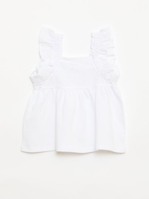 T-shirt con spalline a volant - Kiabi