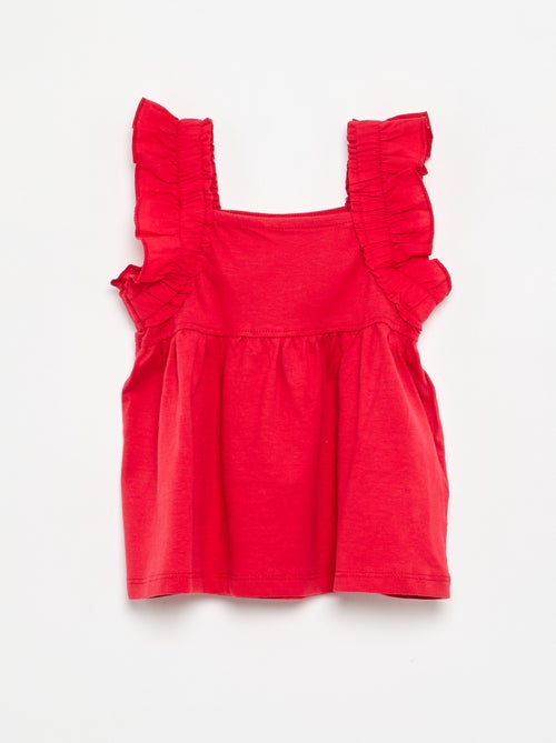 T-shirt con spalline a volant - Kiabi