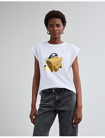 T-shirt con stampa a stagno, mo fashion