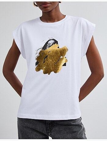 T-shirt con stampa a stagno, mo fashion
