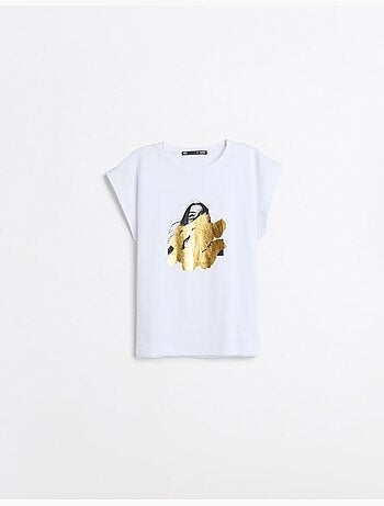 T-shirt con stampa a stagno, mo fashion