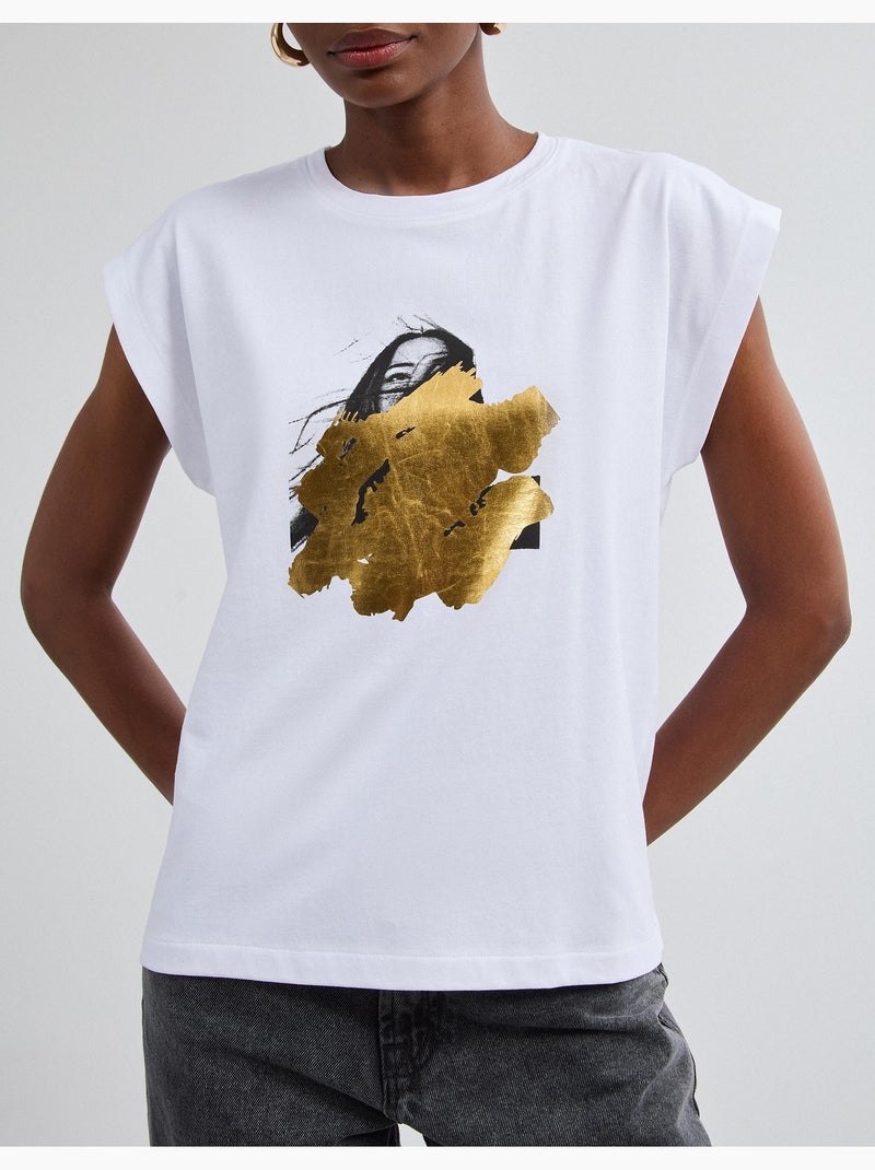 T-shirt con stampa a stagno, mo fashion Bianco - Kiabi