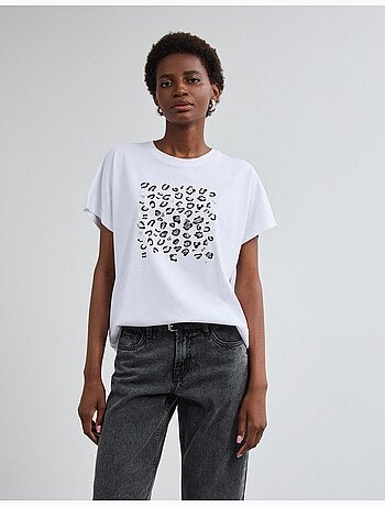 T-shirt con stampa a stagno, mo fashion