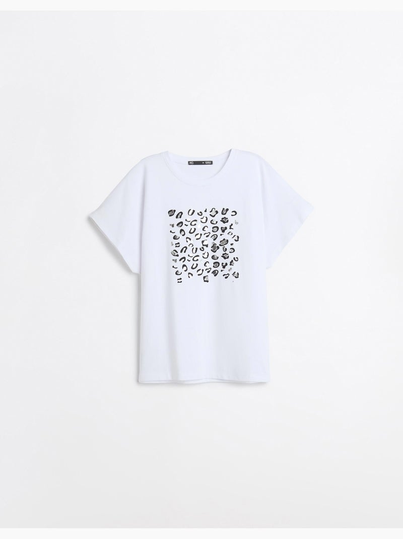 T-shirt con stampa a stagno, mo fashion Bianco - Kiabi