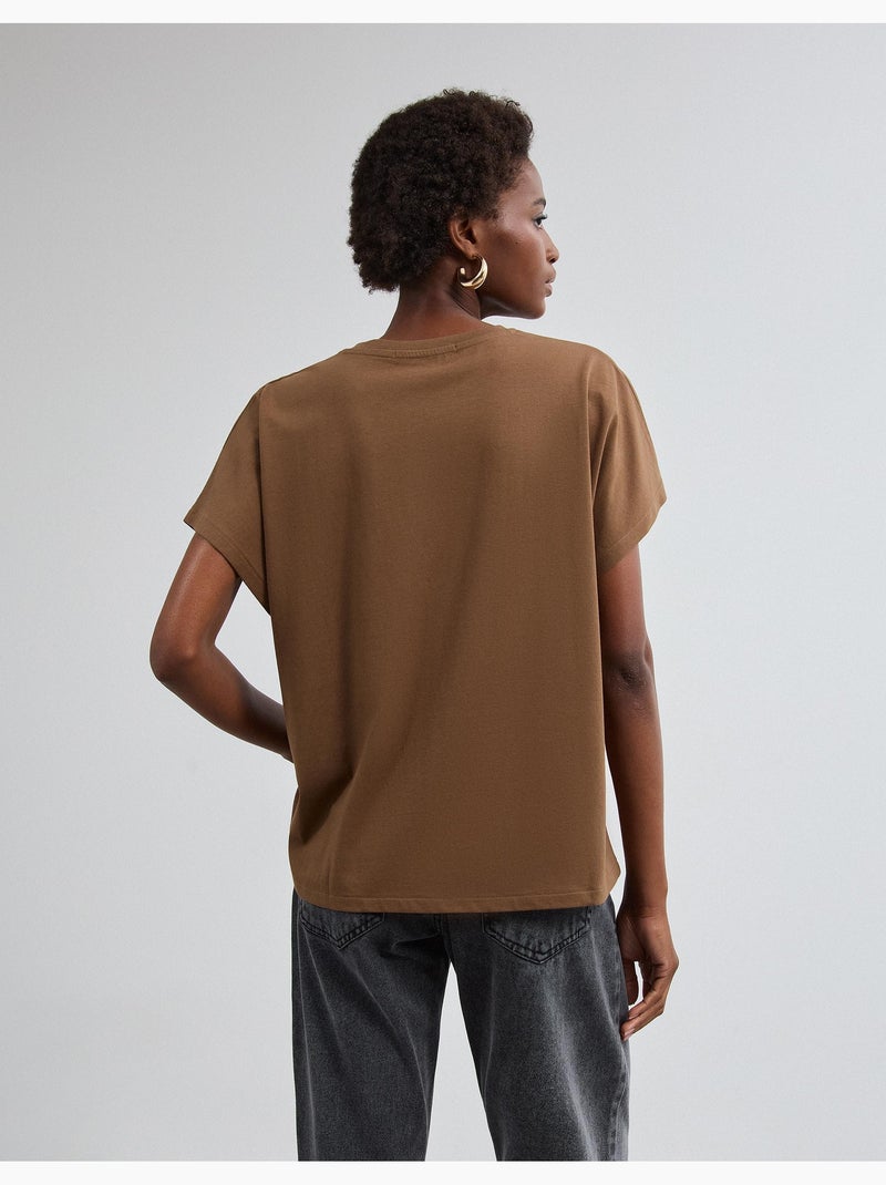 T-shirt con stampa a stagno, mo fashion Marrone - Kiabi