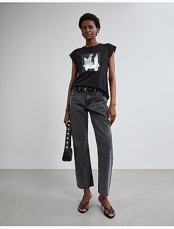 T-shirt con stampa a stagno, mo fashion