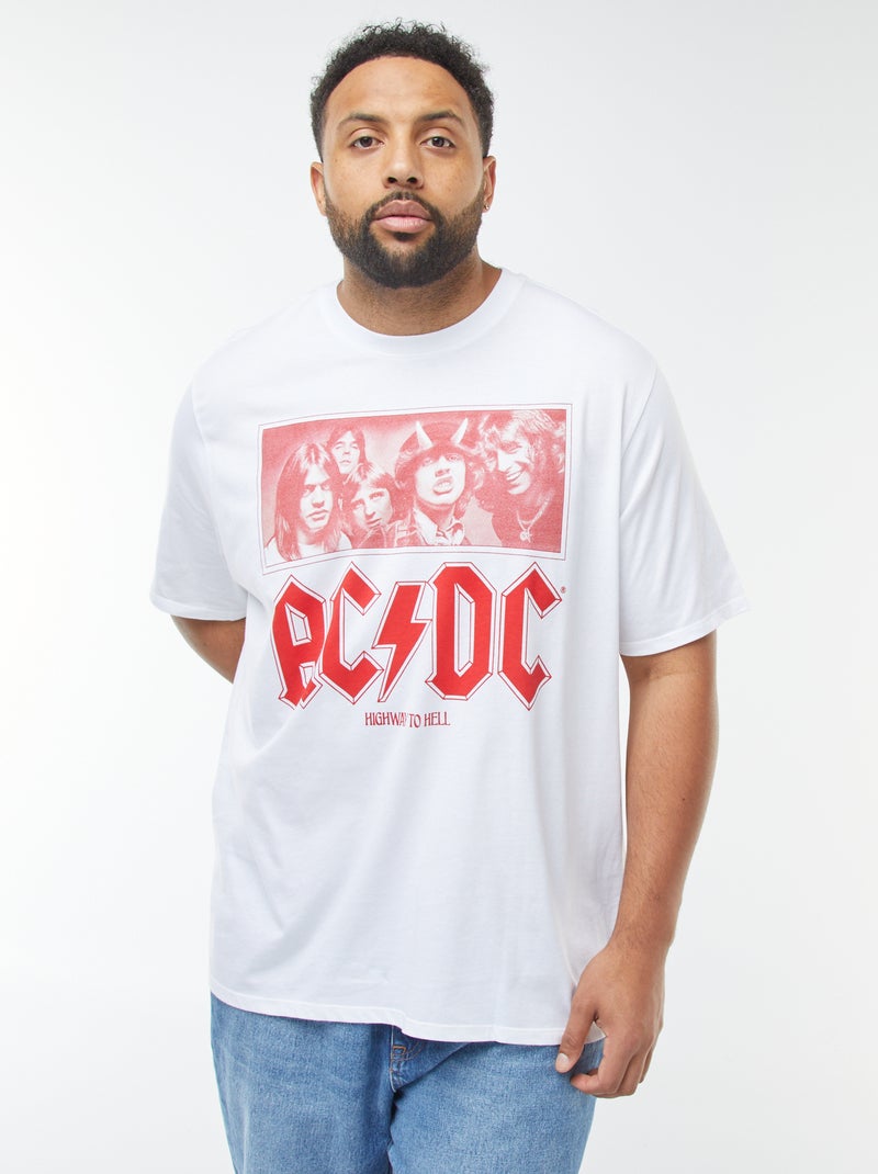 T-shirt con stampa 'AC/DC' a maniche corte bianco - Kiabi