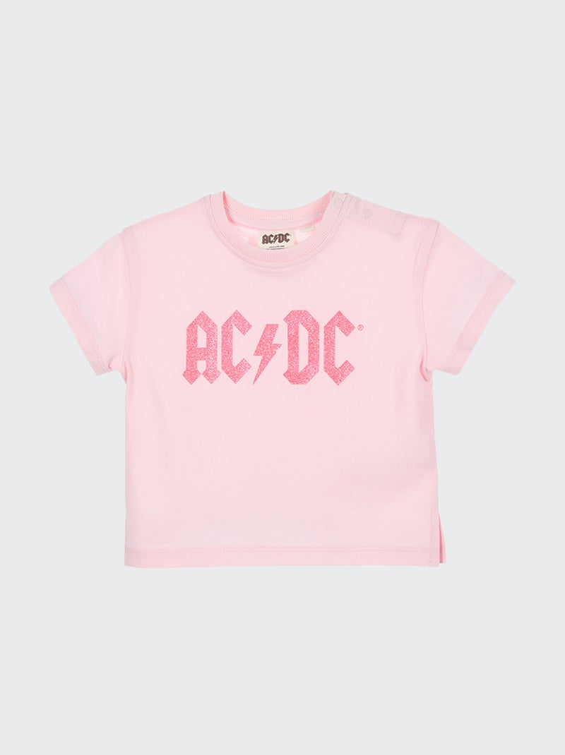 T-shirt con stampa 'ACDC' ROSA - Kiabi