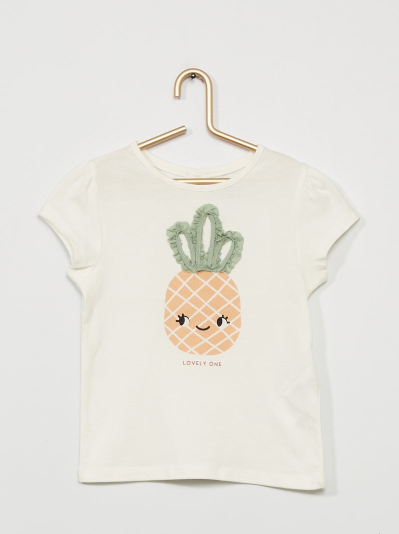 T-shirt con stampa 'ananas' BIANCO - Kiabi
