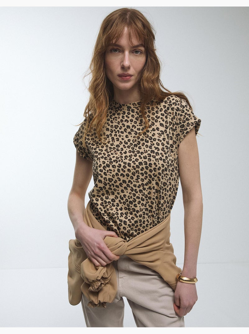 T-shirt con stampa animale, MO Fashion Beige - Kiabi