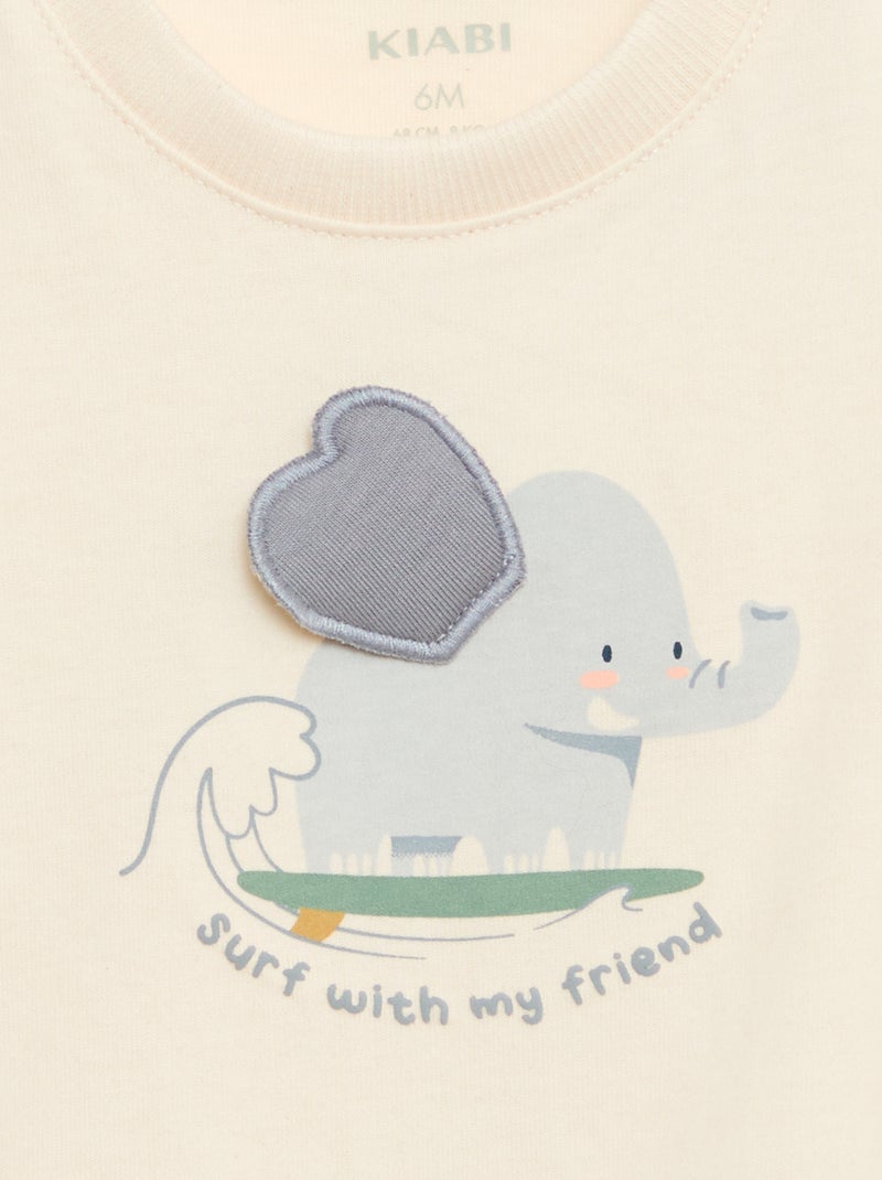 T-shirt con stampa animata Bianco - Kiabi