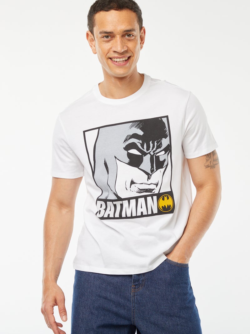 T-shirt con stampa 'Batman' bianco - Kiabi