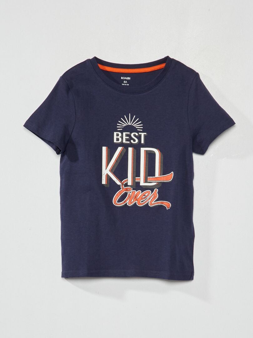 T-shirt con stampa 'best kid ever' BLU - Kiabi
