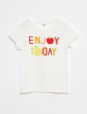 T-shirt con stampa decorata