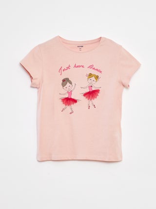 T-shirt con stampa decorata