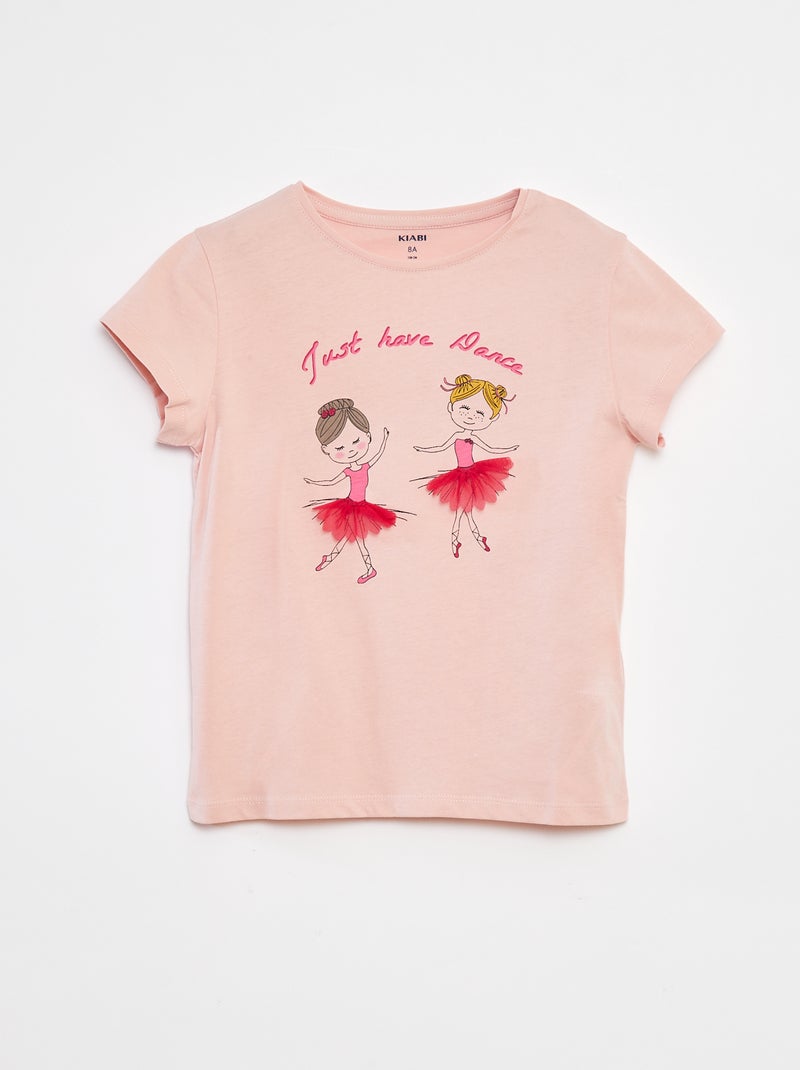 T-shirt con stampa decorata Rosa - Kiabi