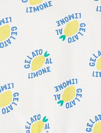 T-shirt con stampa e fondo da annodare