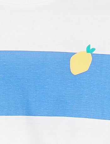 T-shirt con stampa e fondo da annodare