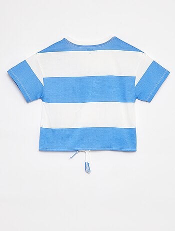 T-shirt con stampa e fondo da annodare
