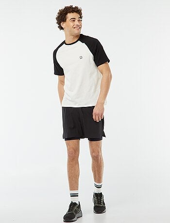 T-shirt con stampa e maniche corte raglan