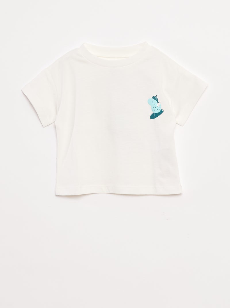 T-shirt con stampa fantasia a maniche corte Bianco - Kiabi